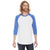 American Apparel Unisex Wht/Hth Lke Blu Poly-Cotton Baseball Raglan Tee