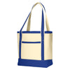 Port Authority Natural/True Royal Medium Cotton Canvas Boat Tote