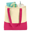 Port Authority Natural/Pink Azalea Colorblock Cotton Tote