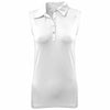 Levelwear Women's White Pure Sleeveless Polo