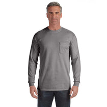 Comfort Colors Men's Grey 6.1 Oz. Long-Sleeve Pocket T-Shirt