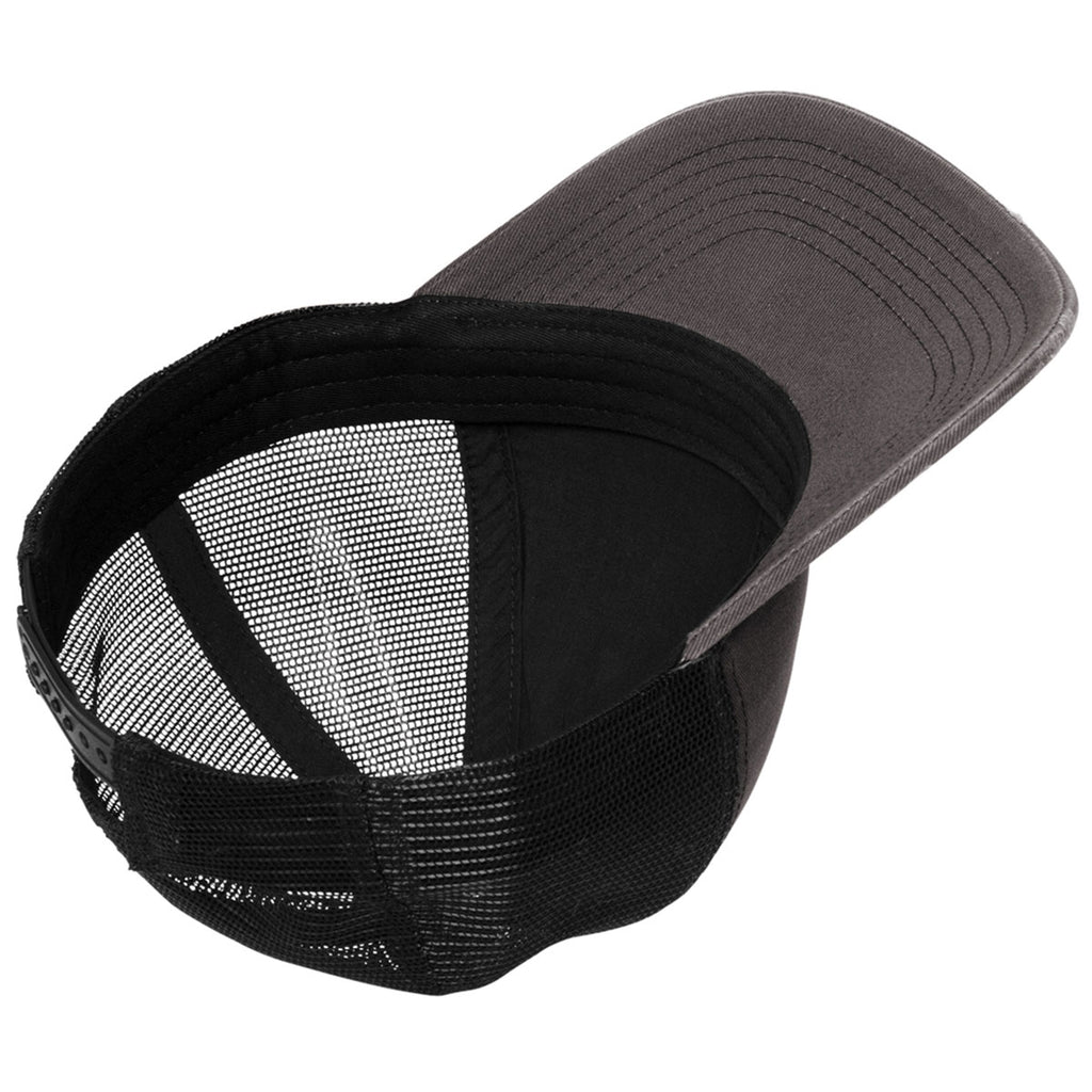 Port Authority Grey Steel/ Black Distressed Mesh Back Cap