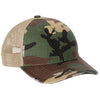 Port Authority Military Camo/ Khaki Distressed Mesh Back Cap