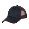 Port Authority Black/ Red Double Mesh Snapback Sandwich Bill Cap