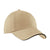 Port Authority Stone/Black Sandwich Bill Cap with Striped Closure