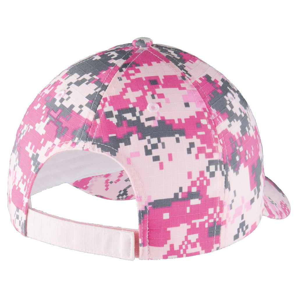 Port Authority Pink Camo/ Pink Colorblock Digital Ripstop Camouflage Cap