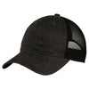 Port Authority Black Pigment Print Mesh Back Cap