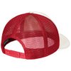 Port Authority Ivory/Red 5-Panel Twill Foam Trucker Cap