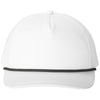 Port Authority White/ Black Snapback Five-Panel Rope Cap