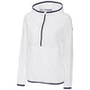 Cutter & Buck Women's White Breaker Half Zip Hooded Popover