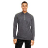 Core 365 Men's Carbon Heather/Acid Green Kinetic Performance Quarter Zip