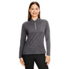 Core 365 Women's Carbon Heather/Black Kinetic Performance Quarter Zip