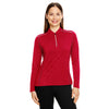 Core 365 Women's Classic Red Heather/Carbon Kinetic Performance Quarter Zip