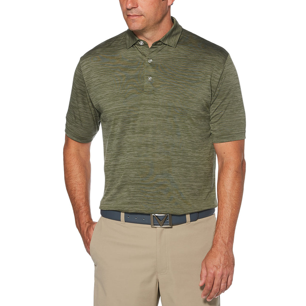 Callaway Men's Hedge Green Broken Stripe Polo