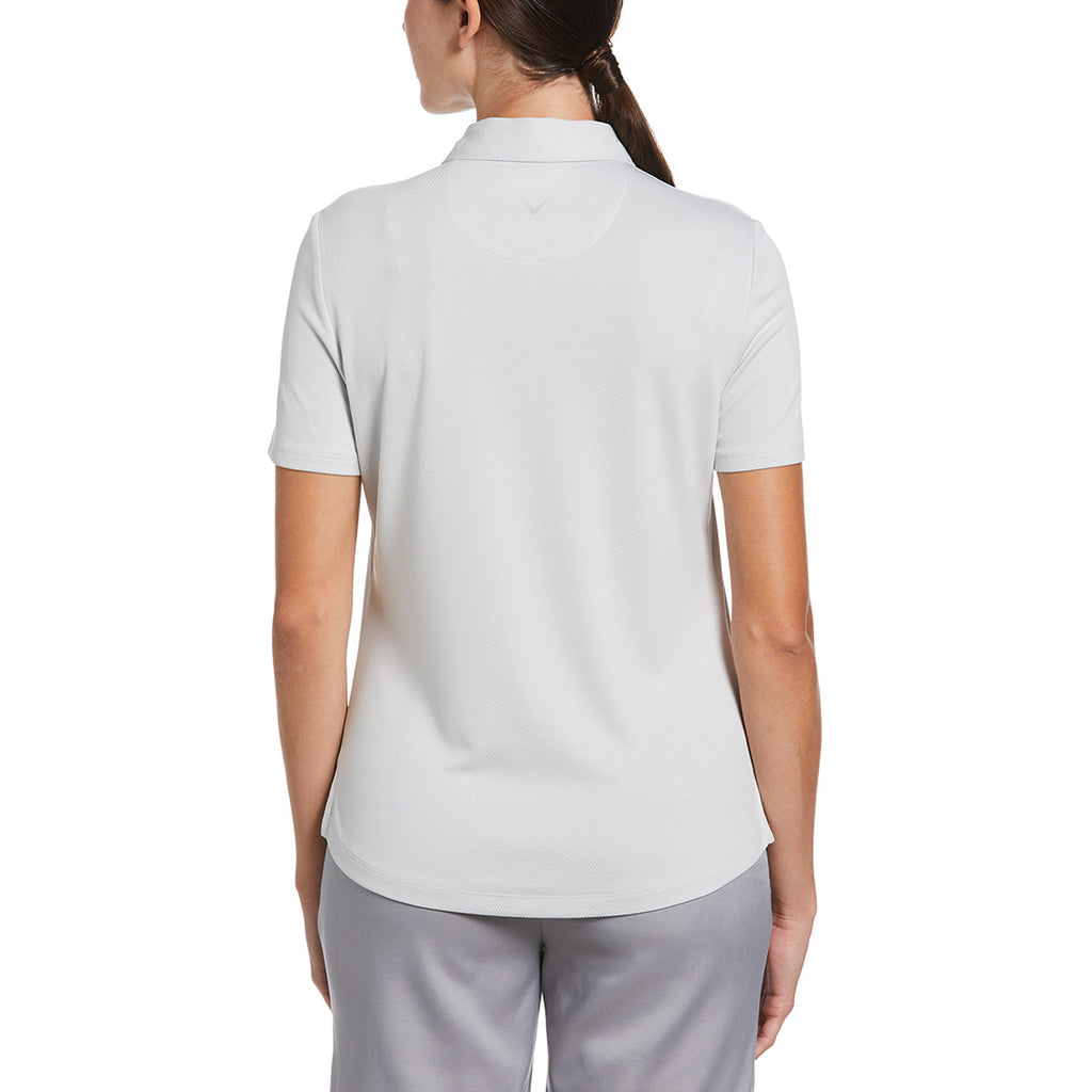 Callaway Women's Bright White Silver Birdseye Polo