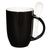 Primeline Black 12 oz. Dapper Ceramic Mug with Spoon