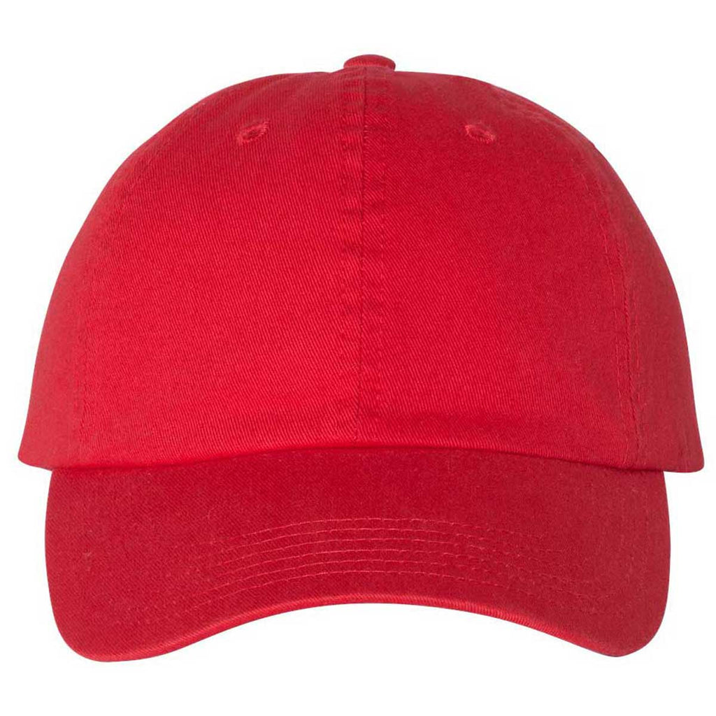 Champion Bright Red Scarlet Washed Twill Dad Cap