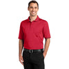 CornerStone Men's Red/Black Select Snag-Proof Tipped Pocket Polo