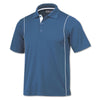 BAW Men's Columbian Blue/White Color Rib Shoulder Cool Tek Polo