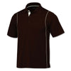 BAW Men's Maroon/White Color Rib Shoulder Cool Tek Polo