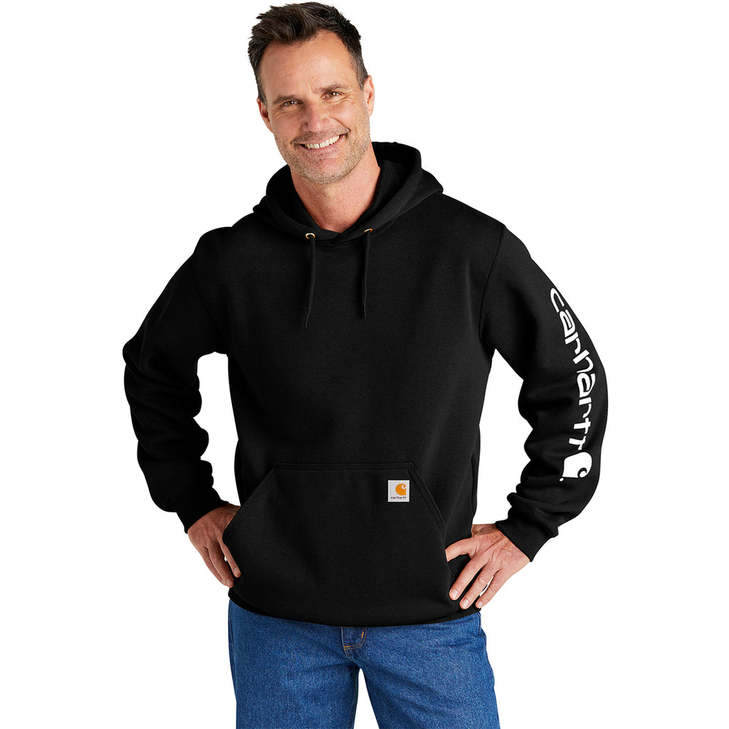 Carhartt Men's Black Midweight Hooded Logo Sweatshirt