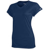 Champion Women's Navy Double Dry 4.1-Ounce V-Neck T-Shirt