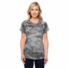 Champion Women's Stone Grey Camo Double Dry 4.1-Ounce V-Neck T-Shirt