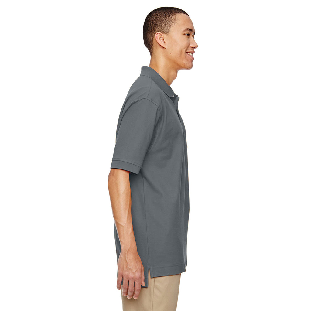 Devon & Jones Men's Graphite Pima Pique Short-Sleeve Polo