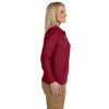 Devon & Jones Women's Burgundy Pima Pique Long-Sleeve Polo