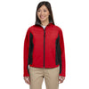 Devon & Jones Women's Red/Dark Charcoal Soft Shell Colorblock Jacket