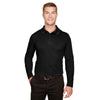 Devon & Jones Men's Black CrownLux Performance Tall Plaited Long Sleeve Polo