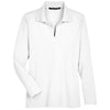 Devon & Jones Women's White CrownLux Performance Plaited Long Sleeve Polo