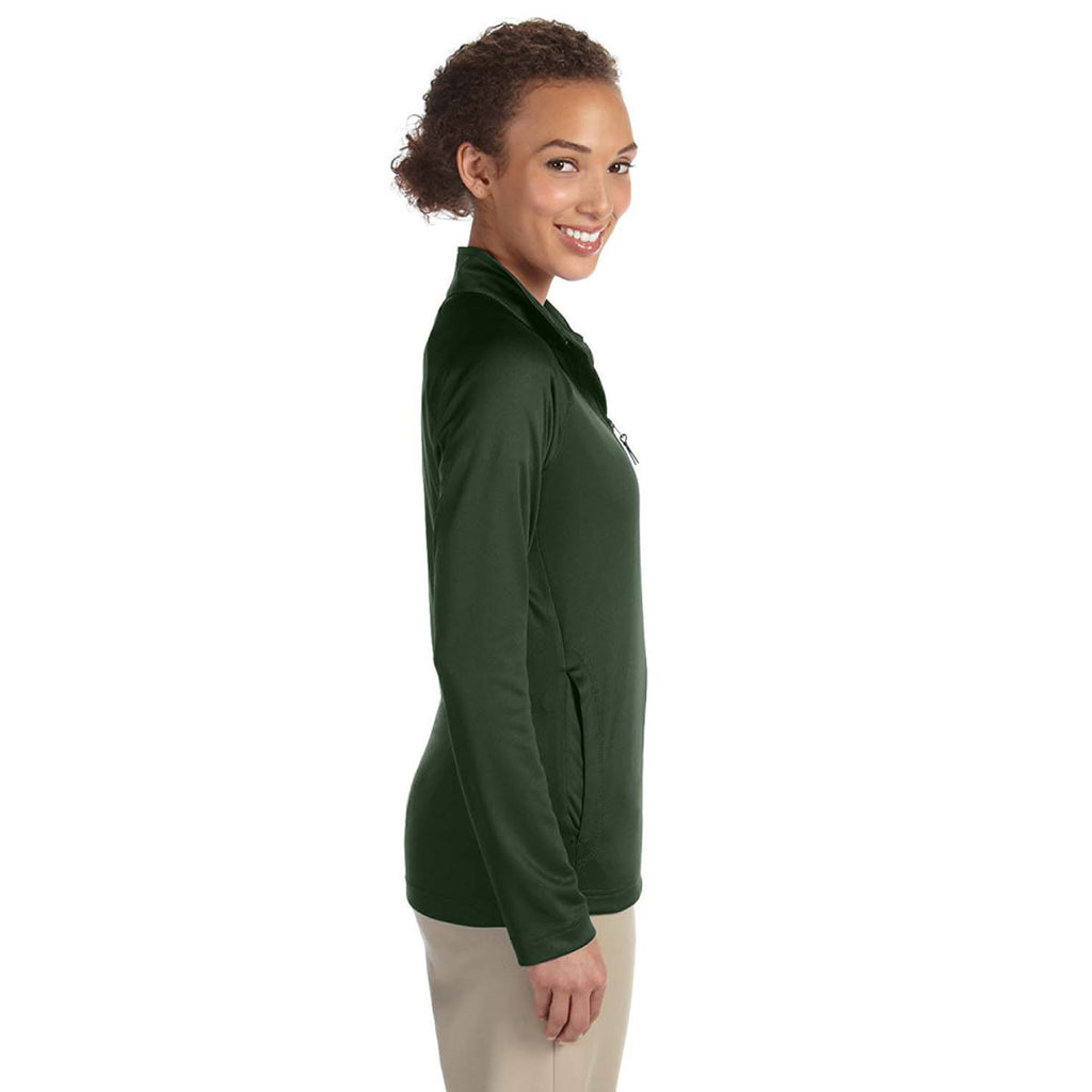 Devon & Jones Women's Forest Heather Stretch Tech-Shell Compass Quarter-Zip