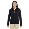 Devon & Jones Women's Black/Grey Heather/Graphite Drytec 20 Performance Quarter-zip