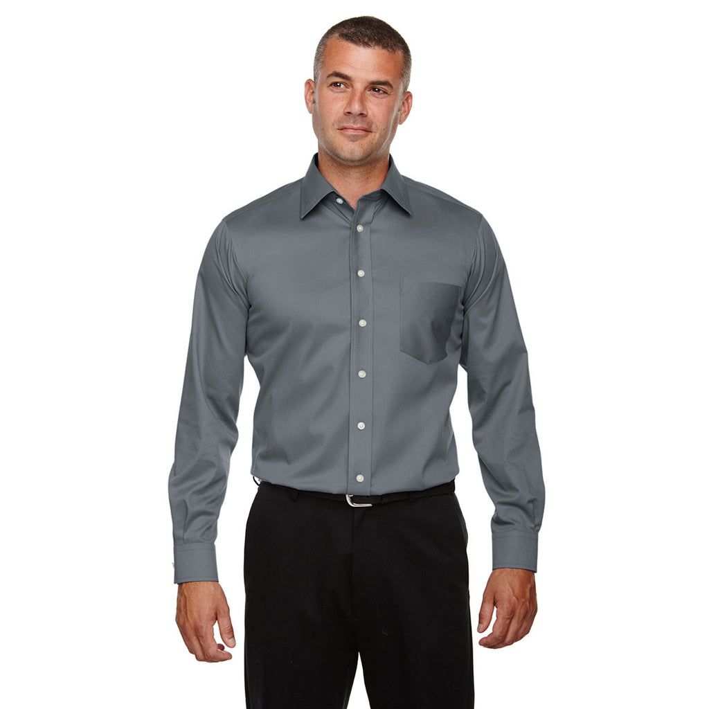 Devon & Jones Men's Graphite Crown Collection Solid Stretch Twill