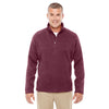 Devon & Jones Men's Burgundy Heather Bristol Sweater Fleece Quarter-Zip