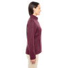 Devon & Jones Women's Burgundy Heather Bristol Full-Zip Sweater Fleece Jacket