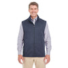 Devon & Jones Men's Navy Heather Newbury Melange Fleece Vest