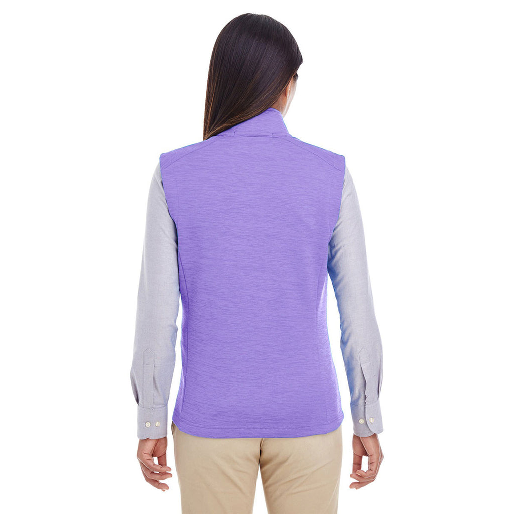 Devon & Jones Women's Grape Heather Newbury Melange Fleece Vest