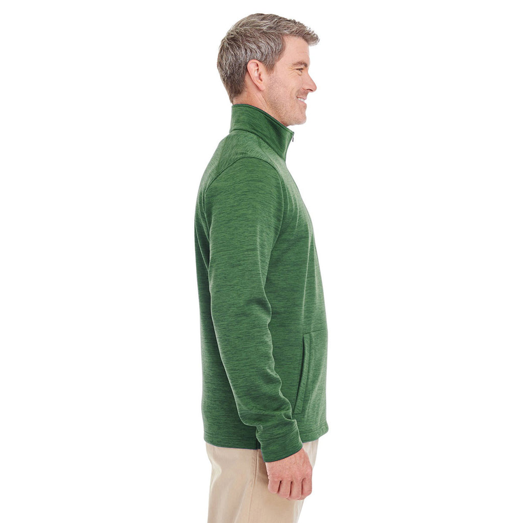 Devon & Jones Men's Forest Heather Newbury Melange Fleece Quarter-zip