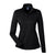 Devon & Jones Women's Black Heather Newbury Melange Fleece Quarter-zip