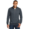 District Men's Heathered Navy Lightweight Fleece Quarter-Zip