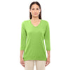 Devon & Jones Women's Lime Perfect Fit Bracelet Length V-Neck Top