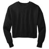 District Women's Jet Black Perfect Weight Fleece Cropped Crew