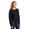 District Women's Jet Black Perfect Weight Fleece Cropped Crew