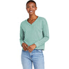 District Women's Heathered Eucalyptus Blue Perfect Tri Fleece V-Neck Sweatshirt