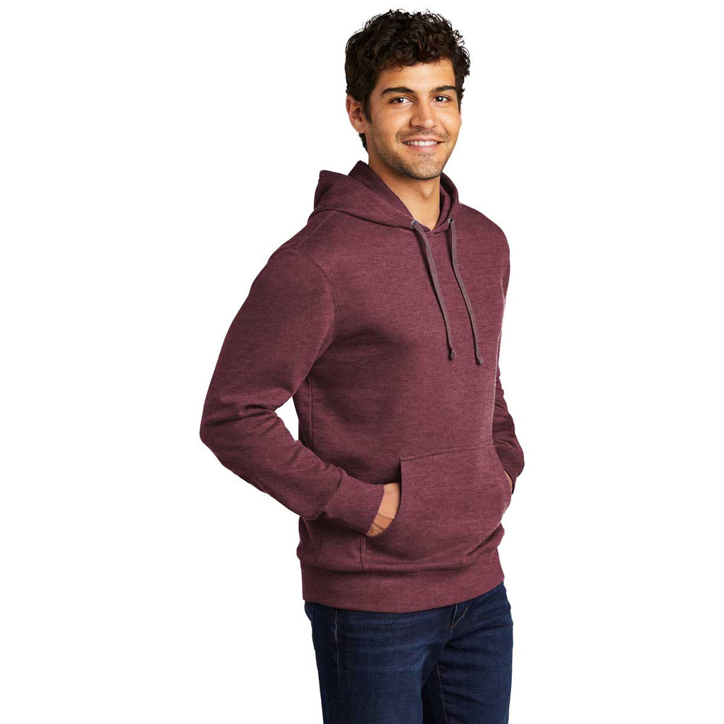 District Men's Heathered Cardinal V.I.T. Fleece Hoodie