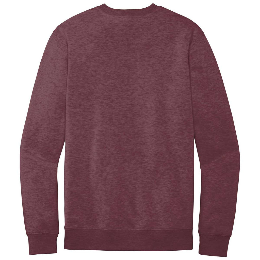 District Men's Heathered Cardinal V.I.T. Fleece Crew