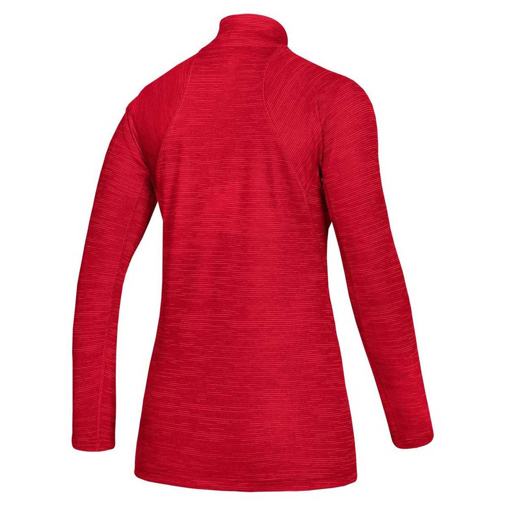 adidas Women's Power Red Melange/White Game Mode Performance Quarter Zip