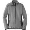 Eddie Bauer Women's Grey Heather Full-Zip Heather Stretch Fleece Jacket